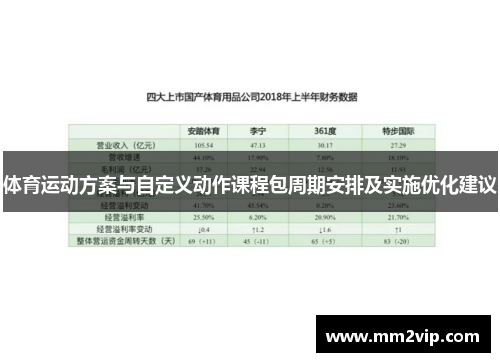 体育运动方案与自定义动作课程包周期安排及实施优化建议